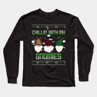 chillin' with my gnowmies Christmas funny Long Sleeve T-Shirt